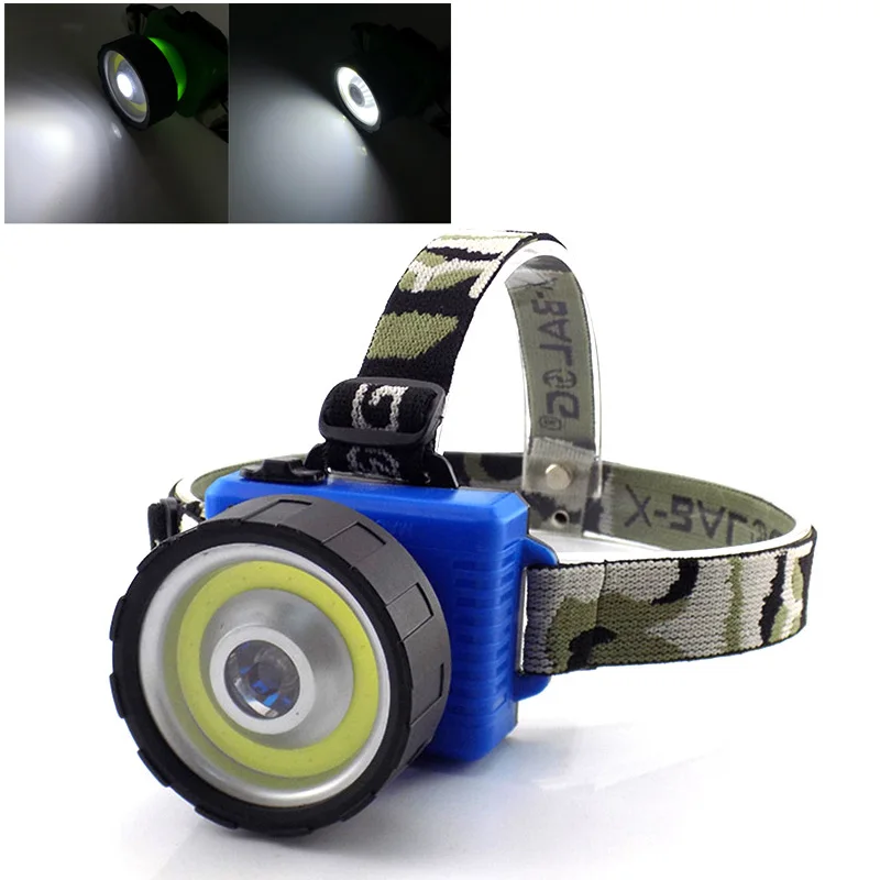 

Mini High Power COB +Led headlamp flashlight super bright AA head light lamp torch lampe frontale headlight for camping fishing