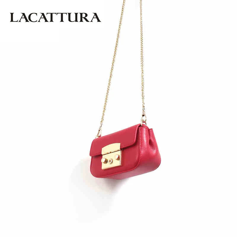 LACATTURA Luxury Handbags Women Leather Chain Bags Ladies Mini Flap Shoulder Bag Fashion Clutch Crossbody For Girls Candy Colors