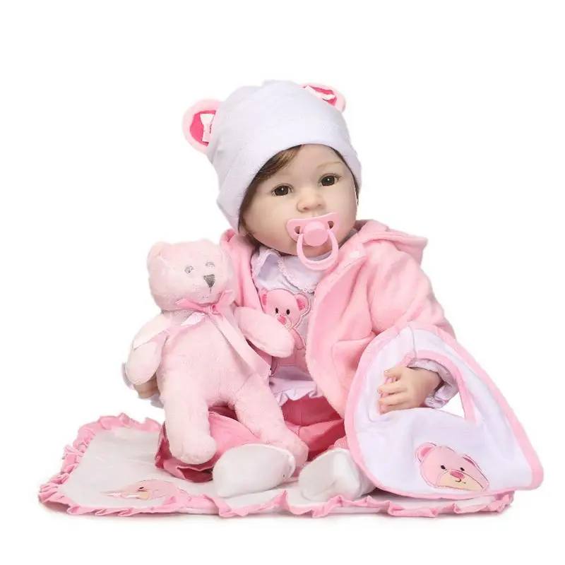 

Lovely Reborn Doll 55cm New Handmade Silicone Reborn Baby Adorable Lifelike Toddler Bonecas Girl Kid Silicone Lol Doll