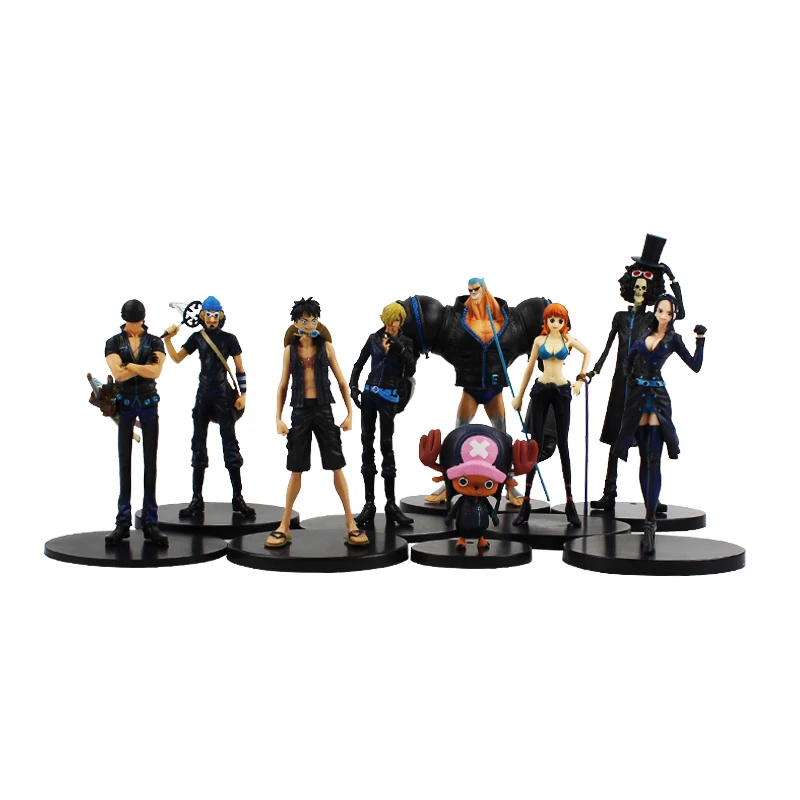 9 шт./лот цельная фигурка игрушки Luffy Nami Robin Chopper Zoro Sanji Brook Usopp Franky Золотая Модель