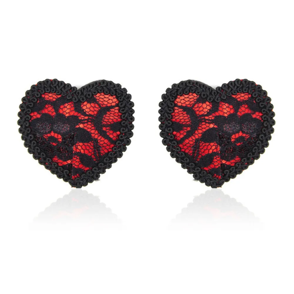 Lace Red Heart Nipple Pasties For Women Flirting Fetish Restraints Nipple Cover Ladies Stickers Bra Accessories