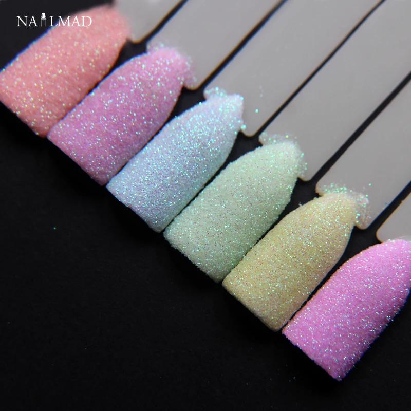 6 цветов NailMAD пастельные Блестки для ногтей Набор ногтей блестки порошок пыль ультра-тонкие блестки микс