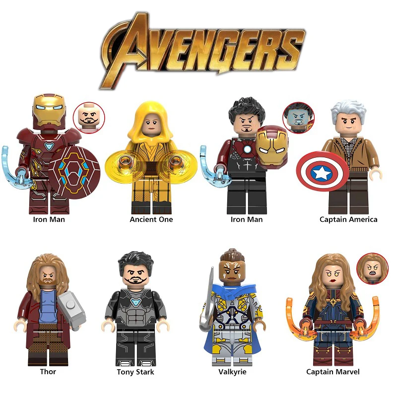 Строительные блоки Legoed Marvel Super Heroes Playmobil Железный человек Тор танос Минифигурки