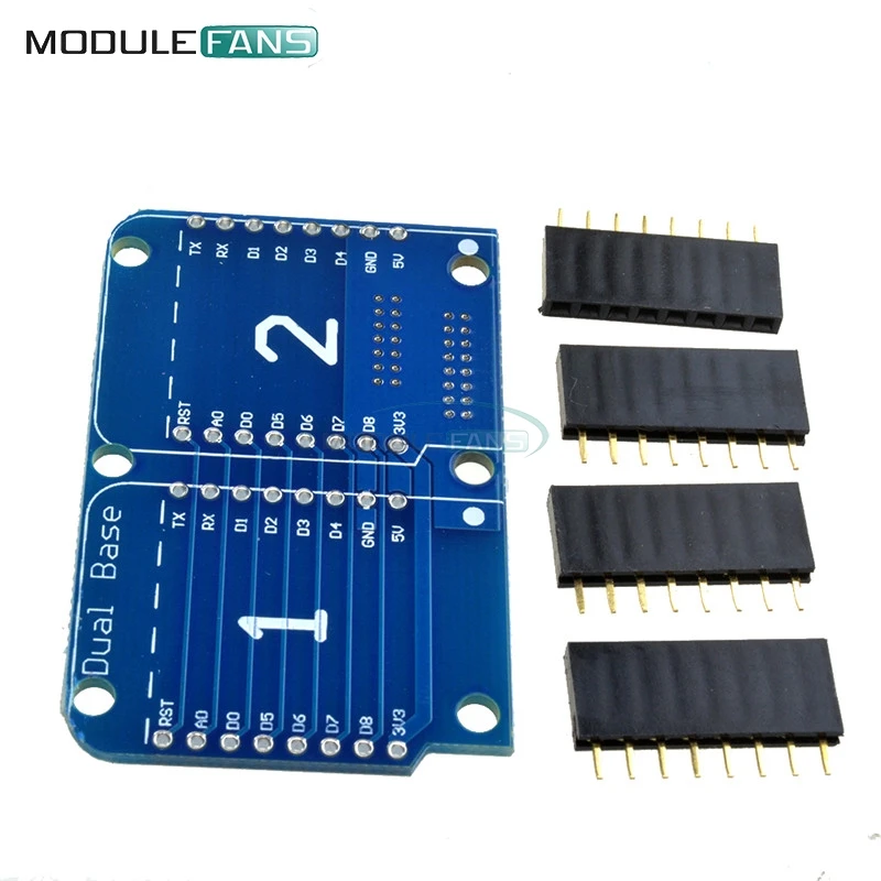 

NodeMCU ESP8266 For Arduino For Wemos D1 Mini Shield Double Socket Dual Base Shield For NodeMCU ESP8266 Expansion Board