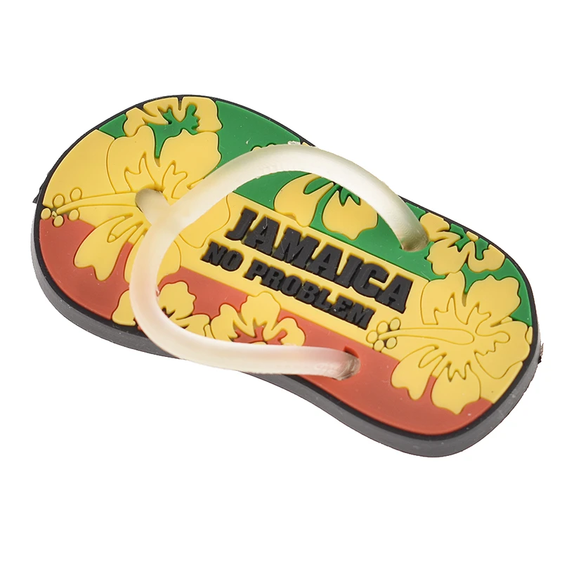 

Lychee Cartoon Jamaica Fridge Magnet Soft Rubber Slippers Shape Refrigerator Sticker Modern Home Kitchen Decoration