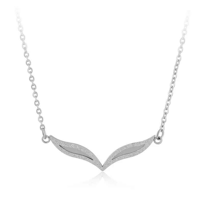 

316L Stainless Steel Necklace Fox Eyes Scrub Pendant Necklace Link Chain Necklace Minimalism Jewelry For Women Girls