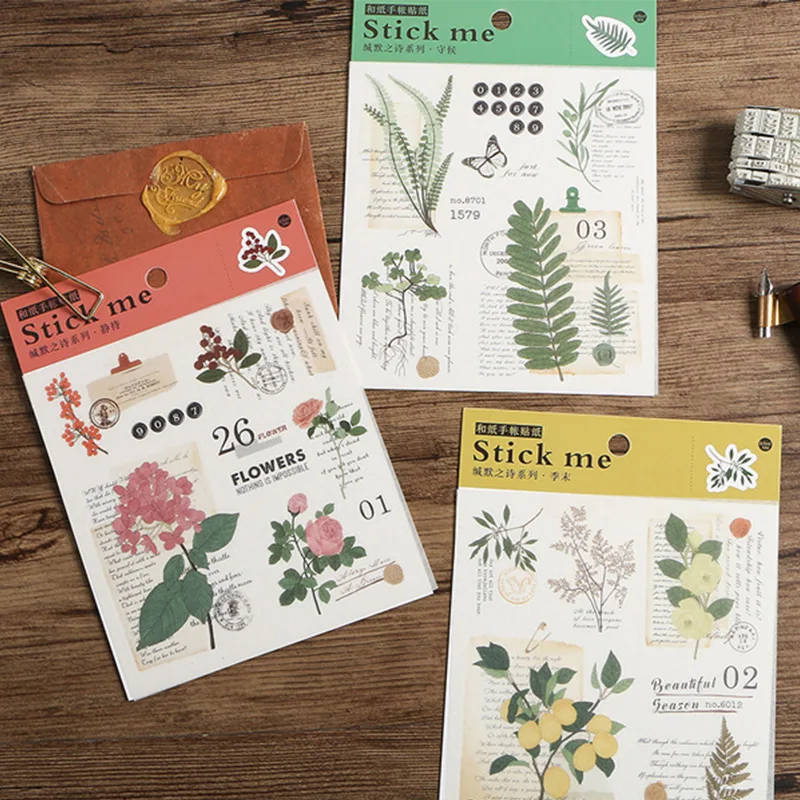 

Natural Silence Poem Decorative Stickers Scrapbooking Stick Label Diary Stationery Album Stickers