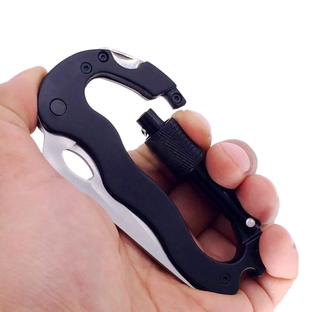 

Hand Tools Mini Key Knife Fold Key Camping Key Pocket Knife Key Knife Tool Multi-function carabiner Mosqueton #YL1