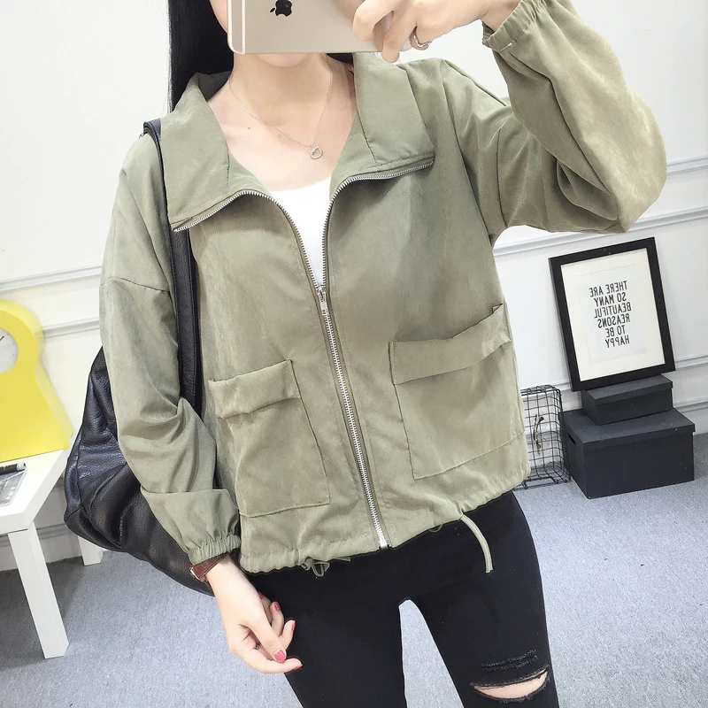 Women Jacket Basic Coat Spring Summer Newest Fashion Female Casual Long Sleeve Loose Solid Short Thin Jacket Outerwear Coat