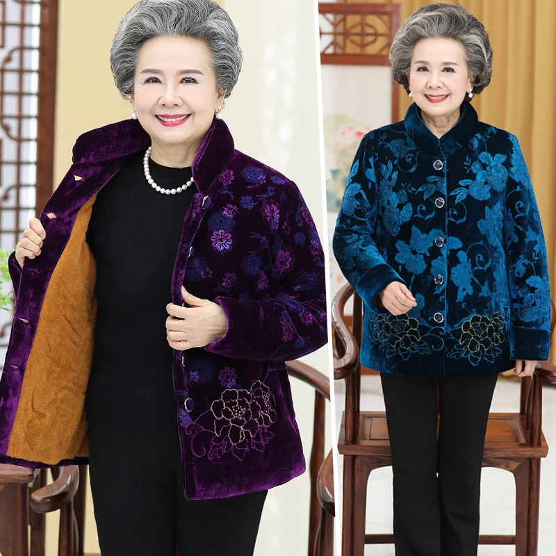 

2019 middle-aged and old people, winter clothes, cotton clothes, grandma, thicker cotton padded clothes, mother's autumn coat.