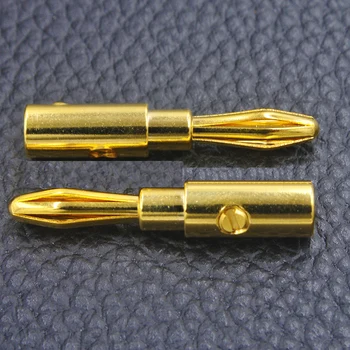 

50PCS/lot Metal Gilded 4mm bullet banana plug AV adapter connector for Binding Post Amplifiers Speaker