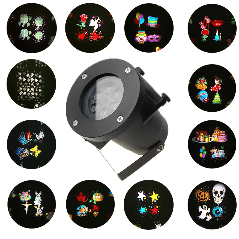 

12 Patterns LED Laser Projector Lamp IP65 Holiday Lights Stage Lighting Effect For Hallowmas Christmas Party Garden Decoration