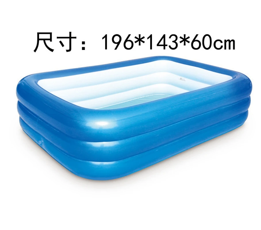 large size 6ft inflatable family swimming pool outdoor rectangle portable adult kids children bathtub 196x143x60cm in pool accessories from sports - Rectangle Inflatable Pool large size 6ft inflatable family swimming pool outdoor rectangle portable adult kids children bathtub 196x143x60cm in pool accessories from sports - Rectangle Inflatable Pool