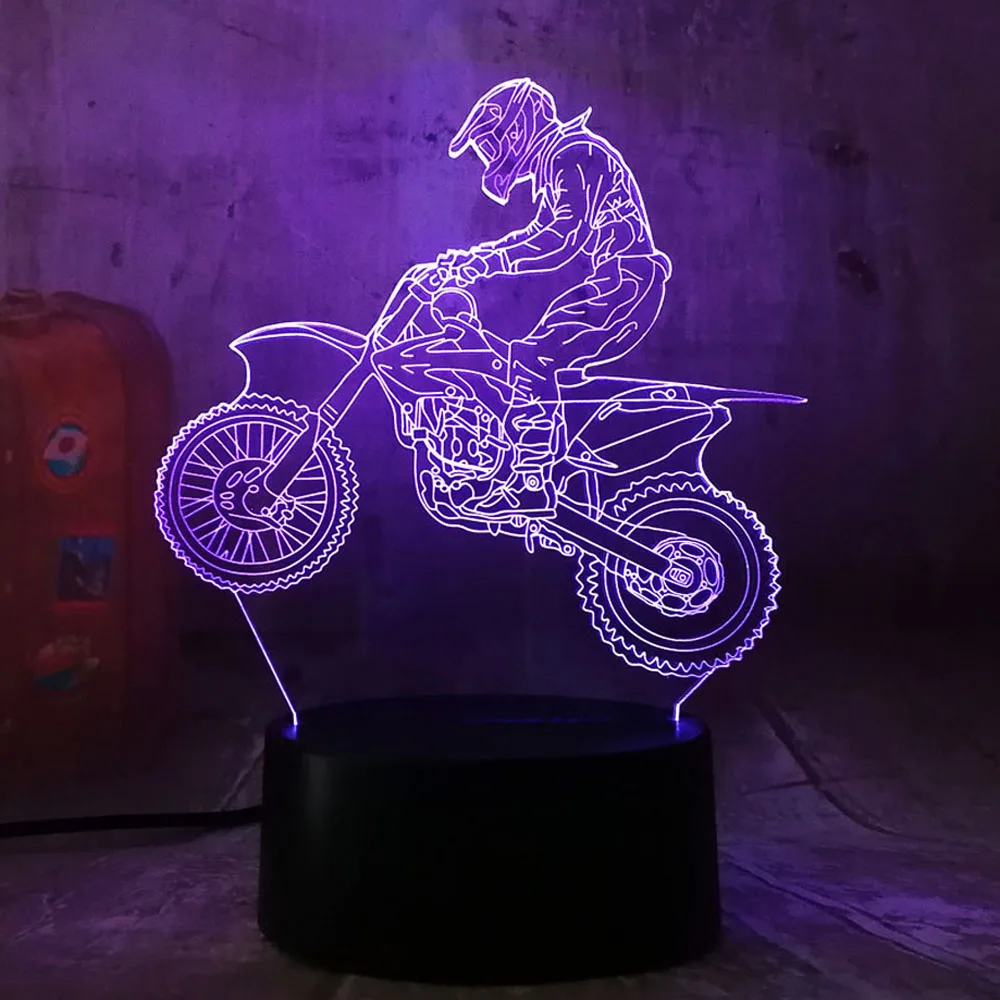 Amroe 2018 3D Extremity Motorcycle LED Cool Boy Gift Night Light LED