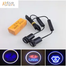 2/pcs car laser projector Logo Ghost Shadow Light universal fit Lada priora Granta kalina niva largus vaz samara 2106 2107 2110