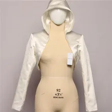 Mingli Tengda куртка слоновой кости Свадебная шаль невесты большая крышка с шляпой свадебное болеро накидка свадебное пальто длинный рукав Кепка e Женская