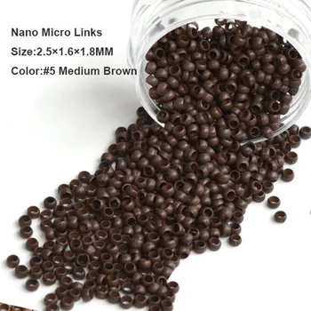 

Nano Copper Micro Rings 2.5*1.6*1.8MM 1000Pcs/Bottle #8 Dark Blonde Dreadlock Beads Microlink Hair Extensions