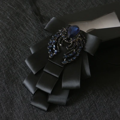 Роскошный Британский мужской галстук-бабочка галстук жениха свадебное платье Корейский мужской черный галстук-бабочка хрустальные Галстуки 6 цветов - Цвет: Black