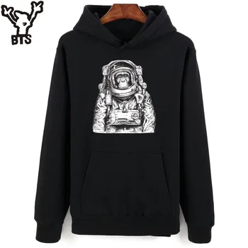 

Space Orangutan Funny Hooded Sweatshirts Black Autumn Long Sleeve Mens Hoodies And Sweatshirts Set Fashion Causual Pullovers