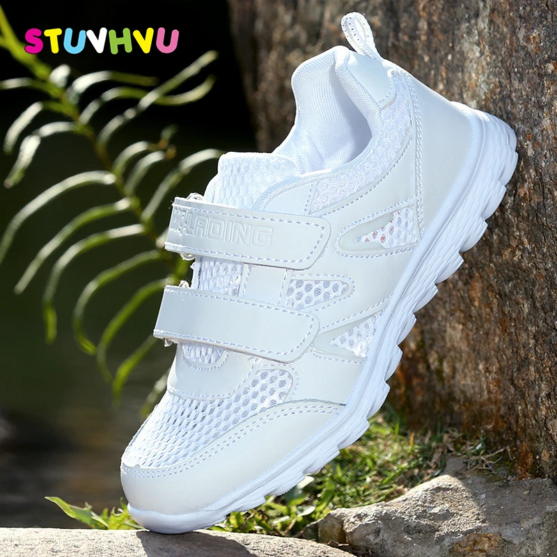 

2019 New girls sports shoes running sneaker for children's mesh soft comfort boys breathable sneakers school student white shoes
