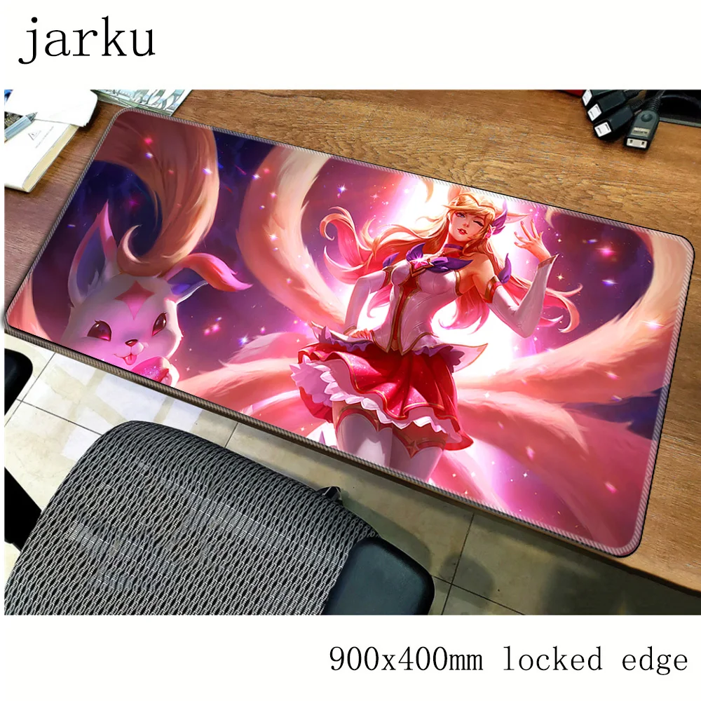 Ahri коврик для мыши геймер 900x400 мм notbook коврик для мыши большой игровой коврик для мыши большой популярный коврик для мыши ПК настольный коврик для мыши