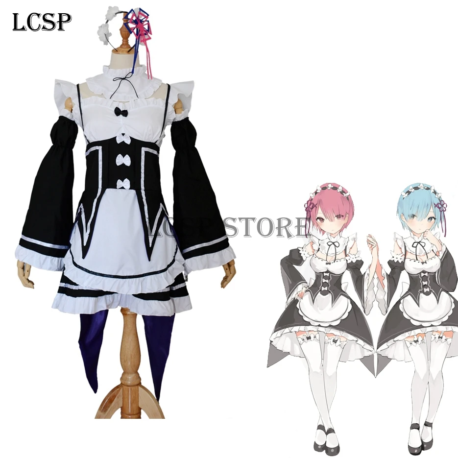 LCSP Re Life in a different world from zero Rem Ram Cosplay Costume