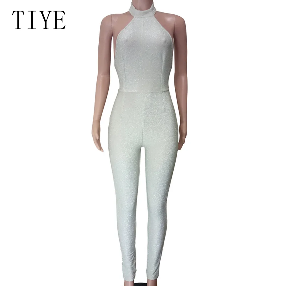 TIYE النساء الجوف خارج عودة فتح الفضة بذلة مثير قبالة الكتف الرسن ارتداءها Bodycon أكمام الصيف النادي حزب رومبير