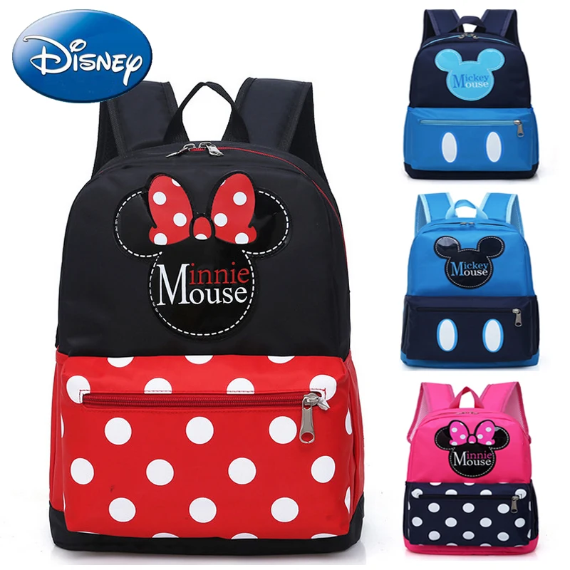 

Disney 2019 New Girls Boys Backpack Minnie Kids Cartoon Children School Bags Cute Mickey Kindergarten Nursery Polyester Book Bag