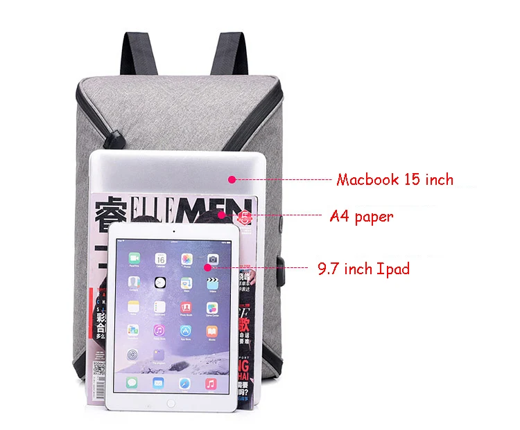 14 14.6 15 15.4 Inch with USB AUX Interface Nylon Notebook Laptop Backpack Bags Case for macbook 15 men women student