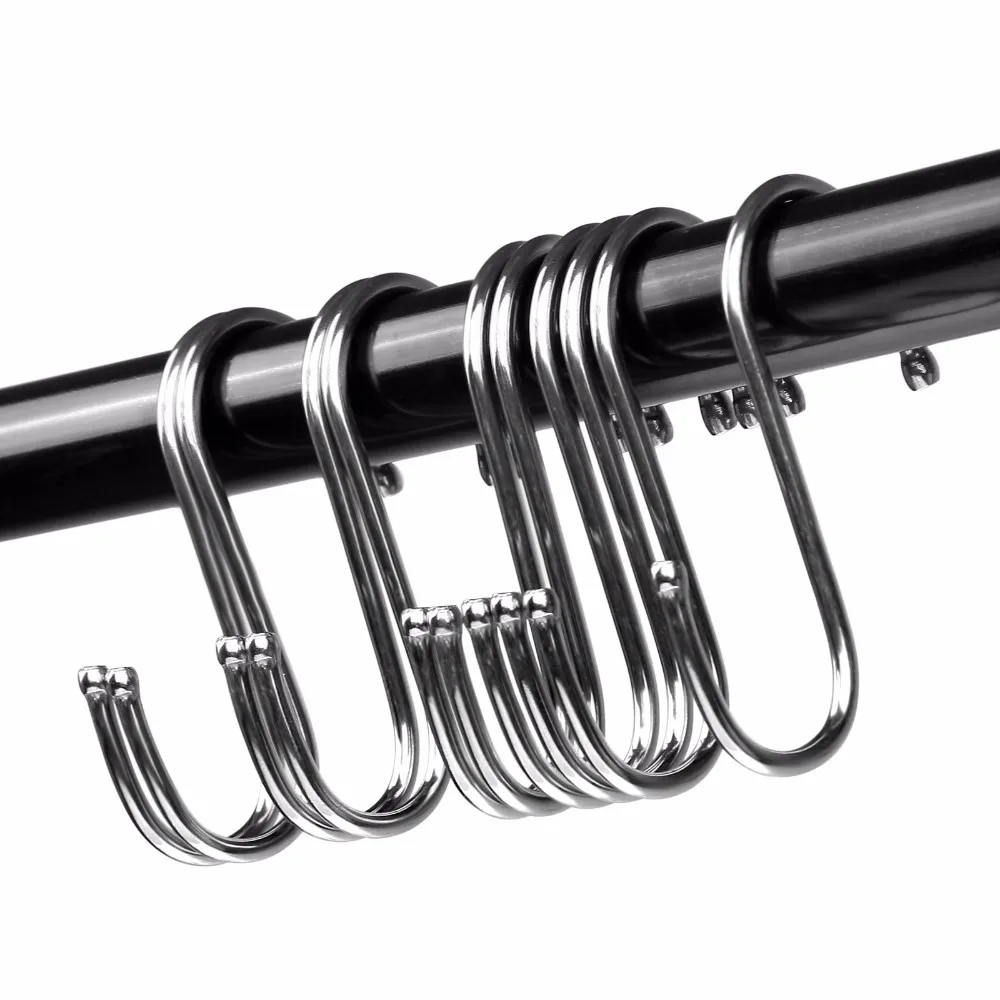 

1/10Pc Stainless Steel Practical Hooks S Shape Kitchen Railing S Hanger Hook Clasp Holder Hooks For Hanging Clothes Handbag Hook