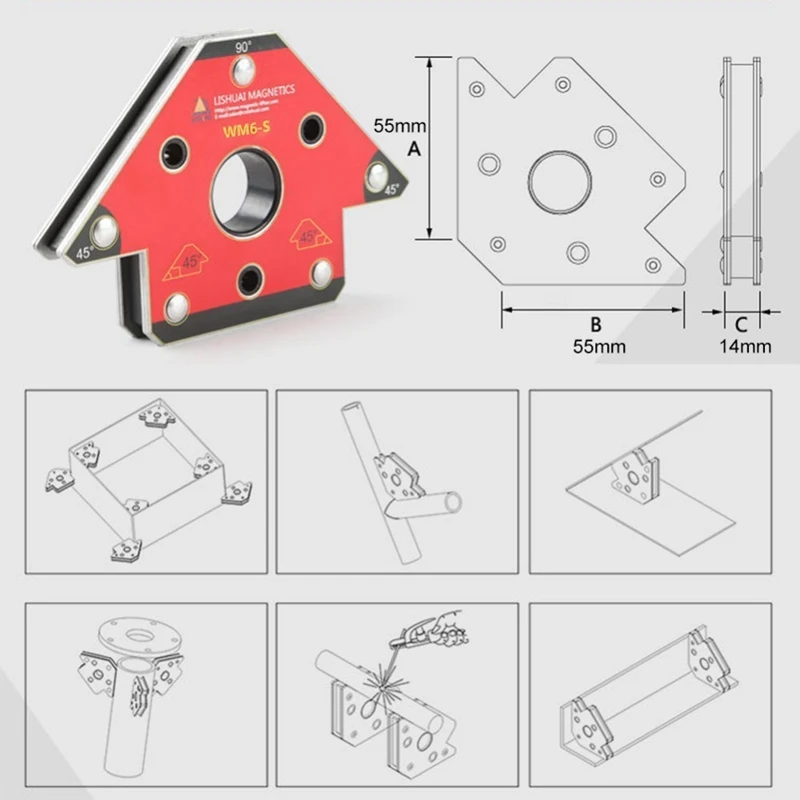 2 шт./компл. Wm6-S Магнитный сварочный зажим магнитный сварочный держатель для трехмерной сварки