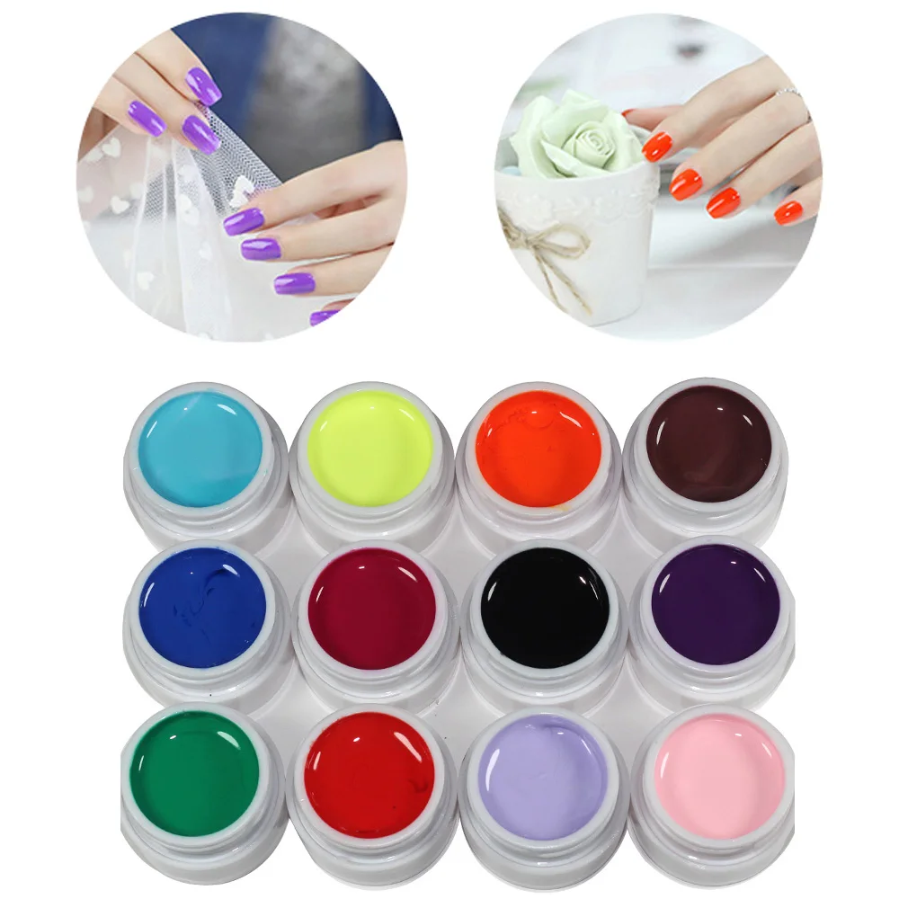 Nail art Набор дизайн 12 Цвет УФ гель лак светодио дный лампы для ногтей инструментов