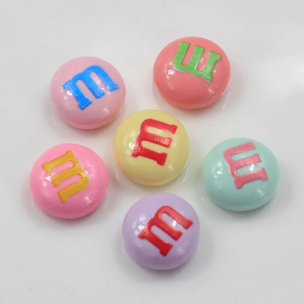 

20pcs/lot New slime simulation resin M bean Colorful chocolate bean fit diy mobile phone jewelry accessories slime filler