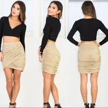 Amazon Wish/женская одежда с блокбастером в европейском стиле eBay, сексуальная юбка в сложенном виде для ночного клуба