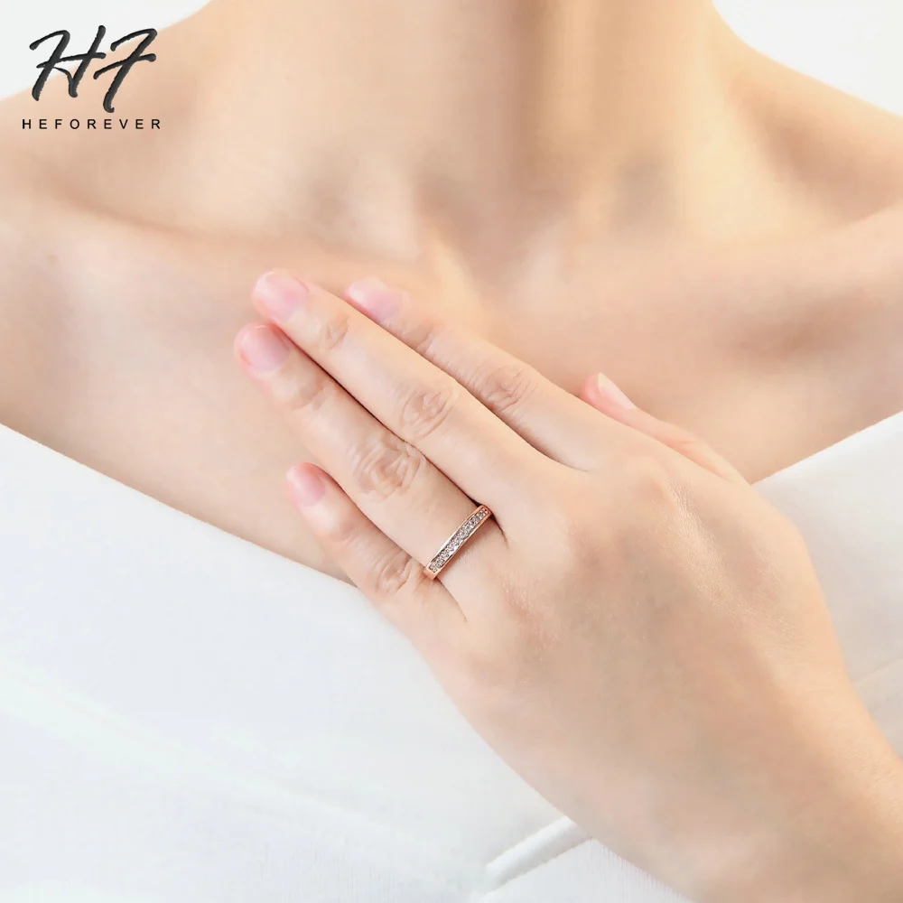Высокое качество, классическое розовое золото, кубический цирконий, обручальное кольцо anel, 9 шт., стразы, Ювелирное кольцо для женщин, бижутерия R062