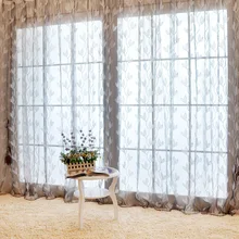 NAPEARL, Модная Современная занавеска, органза, прозрачная панель, тюль, листья, дизайн, прозрачная, для гостиной, для обработки окна, занавески для кухни