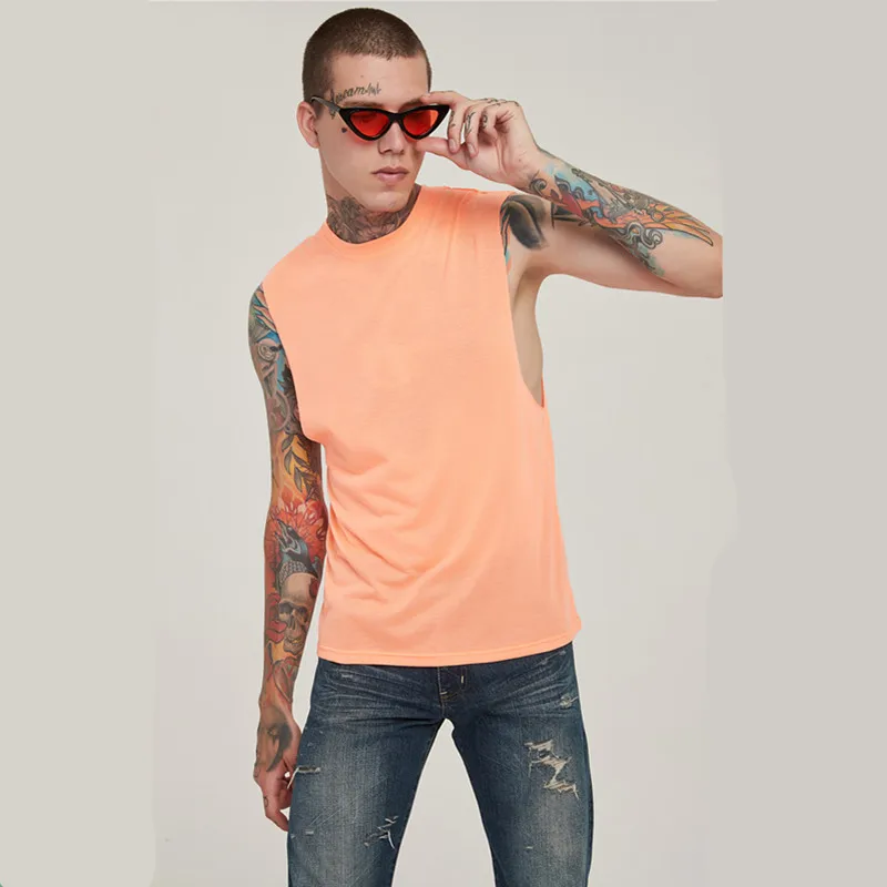 Hip Hop einfarbig bodybuilding Gym tank top männer Lose Sport ärmelloses vestfashion hemd Streetwear herren kleidung WGTX168