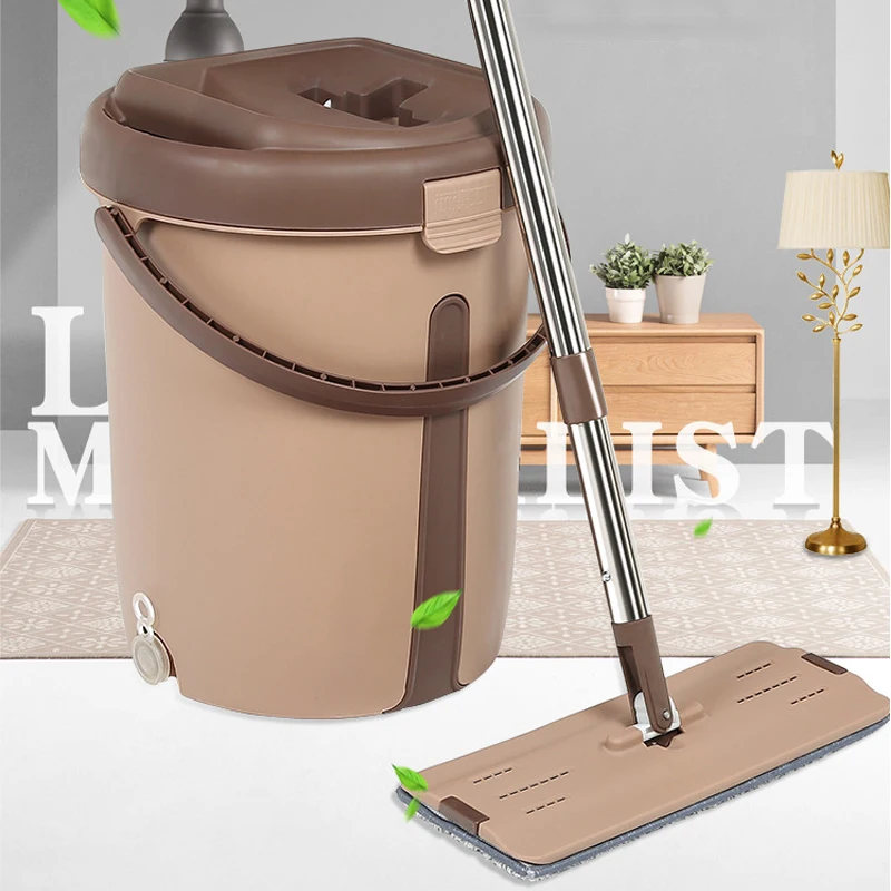 

Free Hand Washing Mop Bucket Sets With Cotton Thread Mop Head Flat Portable Kitchen Living Room Cleaning Tools Accessories