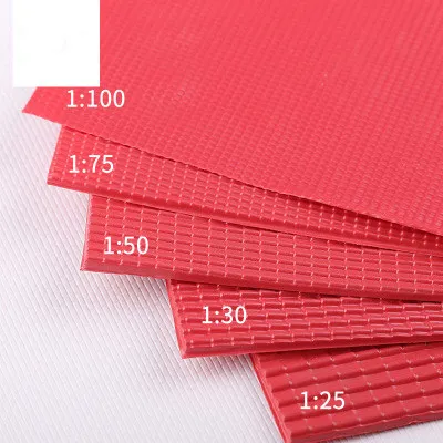

2pcs Sand table model materials PVC decoration ABS board simulation model of red tile house roof tiles200*300