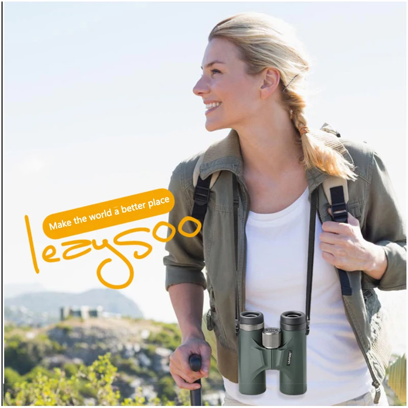 LEAYSOO 10X42 Binocular HD MC-Green Film Nitrogen Waterproof Phase Coating LII night vision Camping Hunting Telescope Binocular