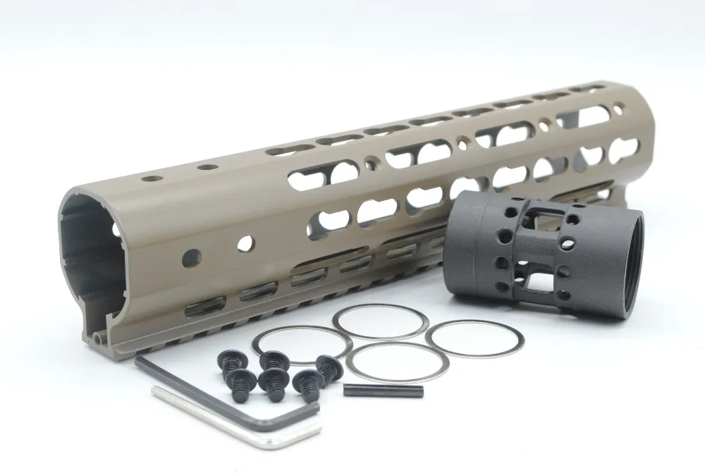 TriRock Tan напечатаны 7''9''10''12'13. 5''15'' Keymod Handguard Rail Free Float Picatinny Монтажная система с алюминиевой/стальной гайкой