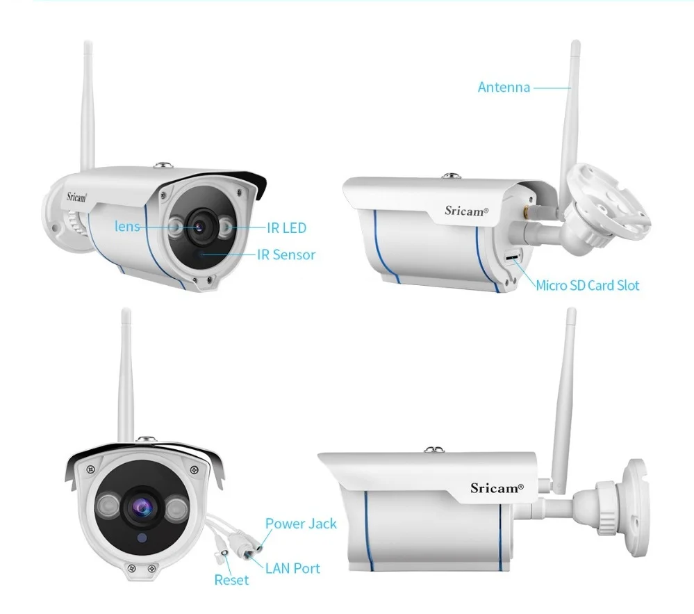 Sricam SP007 HD 1080P IP камера wifi 2,4 P2P Onvif Водонепроницаемая уличная Беспроводная IP камера для смартфонов ПК IR Cut ночная версия