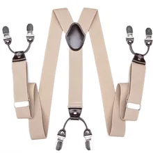 DiBanGu/Лидер продаж, однотонные подтяжки цвета хаки, 6 зажимы подтяжек, эластичные регулируемые подтяжки, слинг, унисекс подтяжки, BD-008