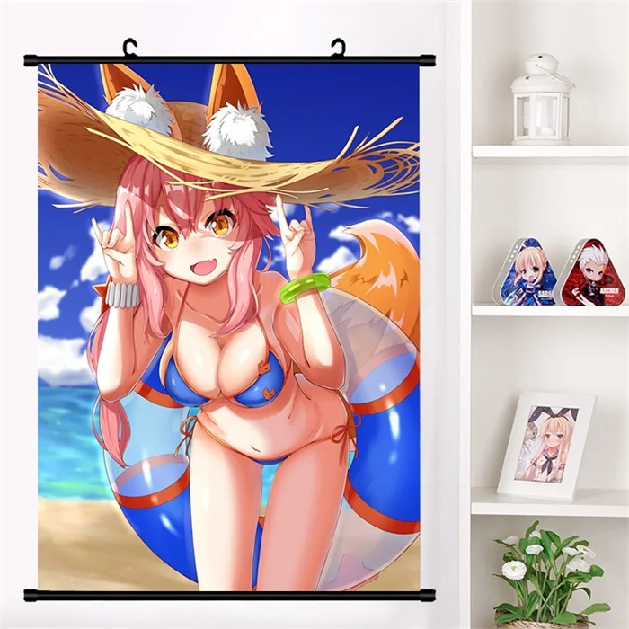 Японское аниме Манга Fate/большой заказ FGO сексуальный tamamo no Mae Косплей стены прокрутки Фреска плакат настенный висящий плакат домашний декор сбор - Цвет: N