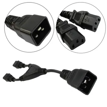

IEC 320 C20 Male to 2 x C13 Female Y Splitter Cable double C13 C20 Power Cord Server UPS Power Cable 30CM extension cord