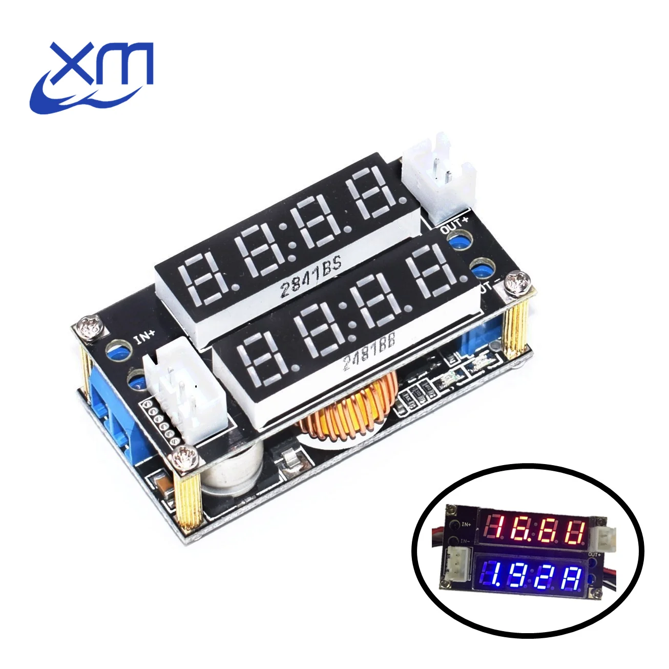 LED 5A Adjustable Power CC//CV Step-down Charge Module Driver Voltmeter Ammeter