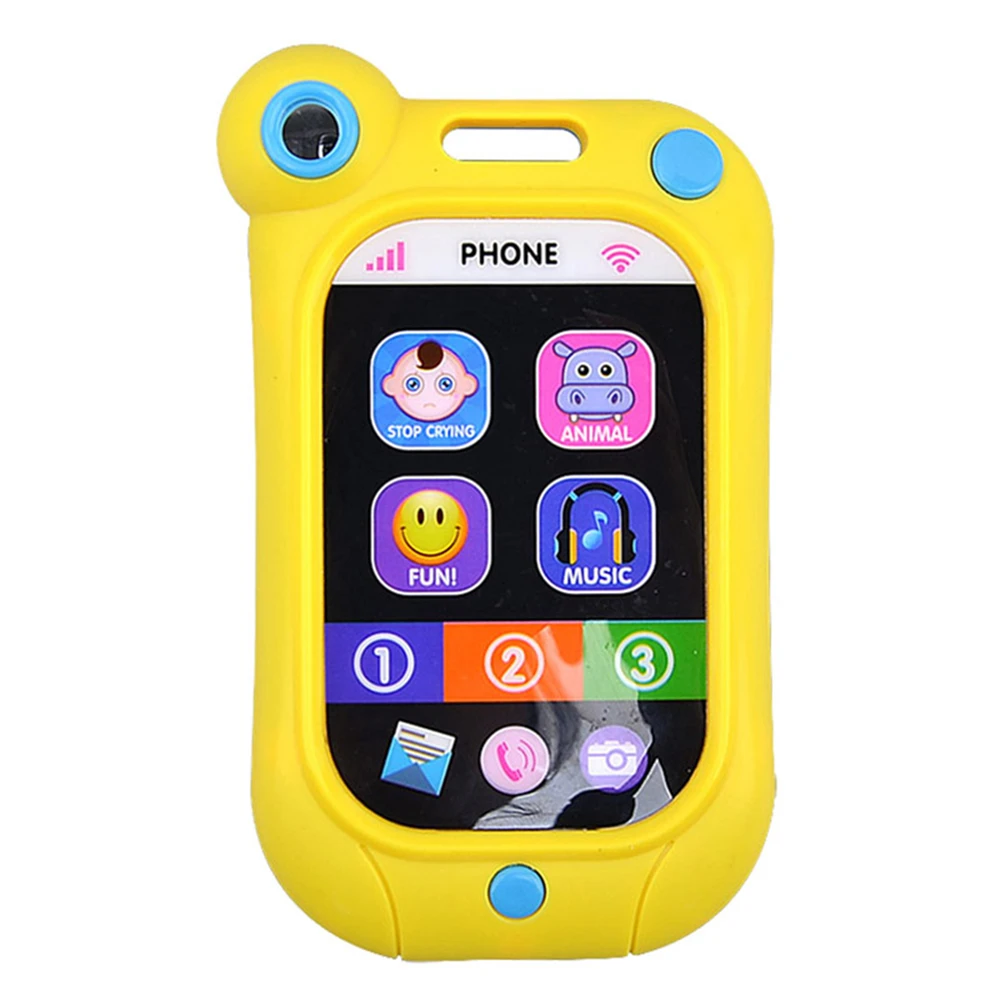 Пластмассовые детские игрушки, обучающие телефон, музыкальный сотовый телефон, песни, животные, звук, имитация мобильного телефона, Детская развивающая игрушка, перестаньте плакать - Цвет: Цвет: желтый