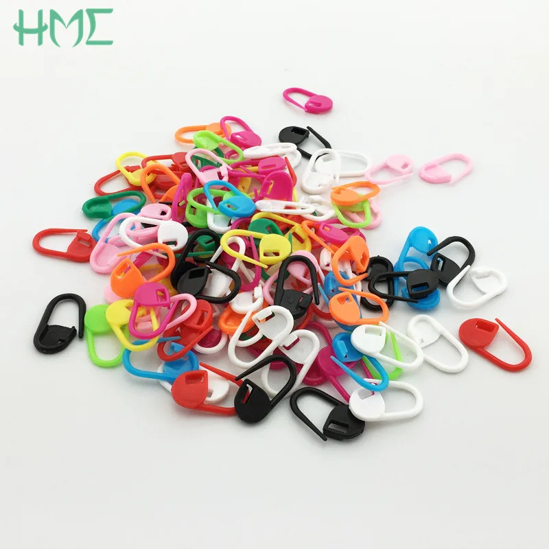 

High quality Plastic Markers Holder Needle Clip Craft 50pcs Mix Color Knitting Crochet Locking Stitch