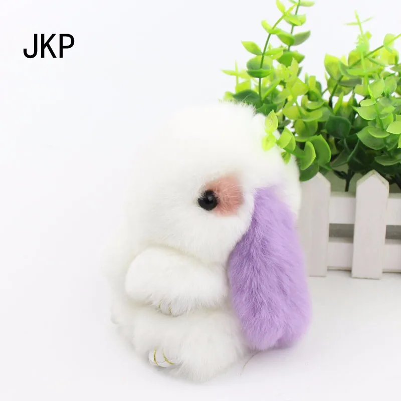 2018 меховой кролик брелок модный помпон для ключей мех кролика кукла игрушка 13 см