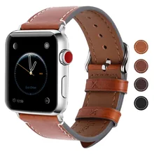 Vintage cuero genuino bandas de Apple Watch 38mm 40mm 42mm 44mm reloj correa para accesorios de Apple Watch SERIE DE gomillas 5/4/3/2/1